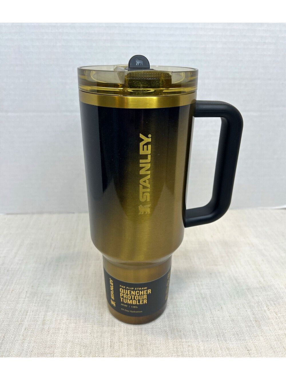 Stanley Quencher ProTour Tumbler | 40 oz Black Honey Insulated Handle Lid Straw